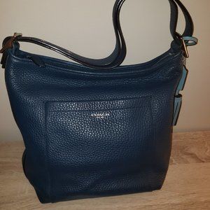 EUC Coach Legacy Pebbled Leather Duffle SV/Coastal Blue 25678